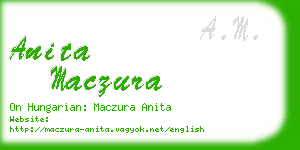 anita maczura business card